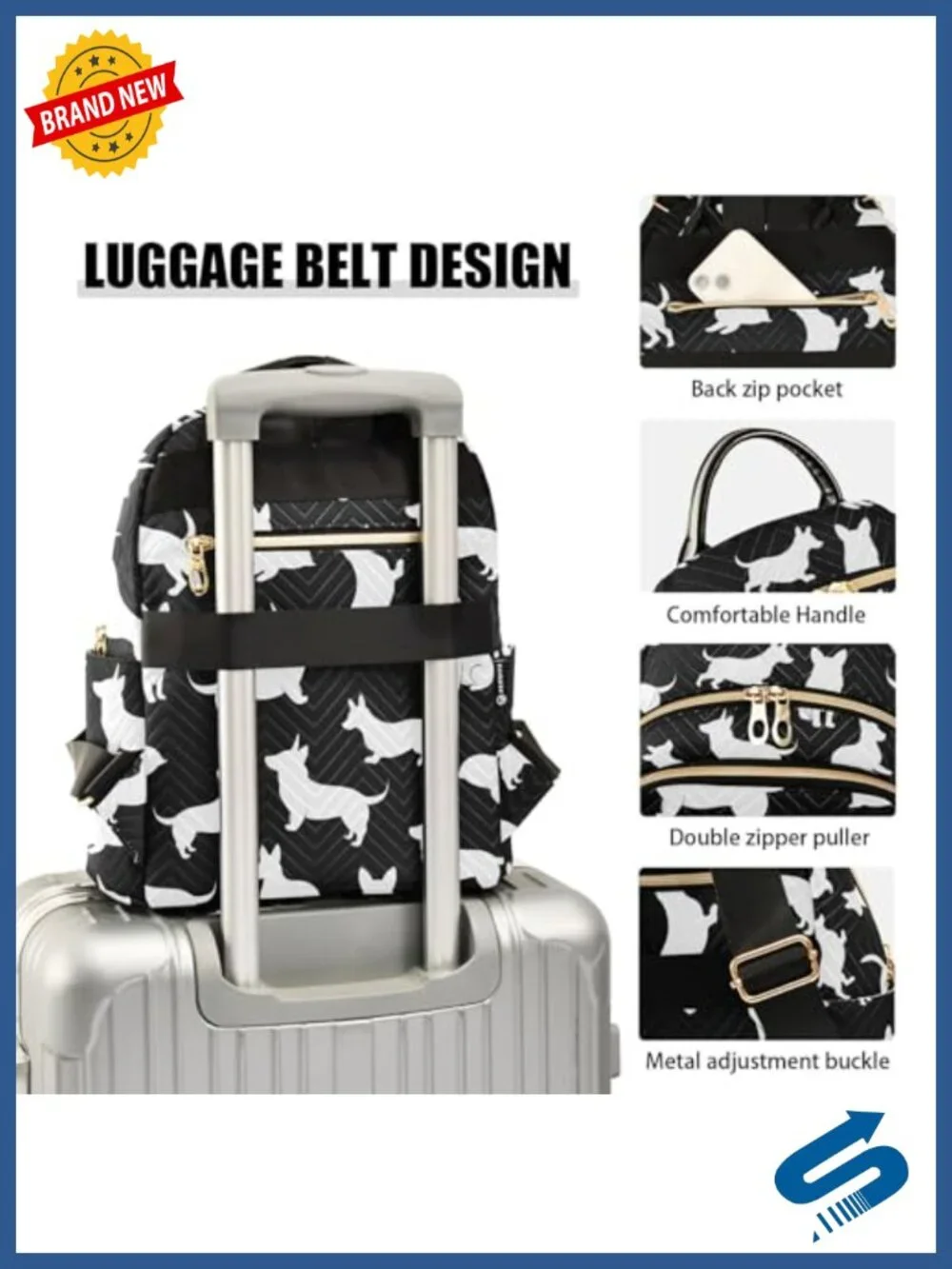 Women's Anti-theft Travel Backpack Purse Medium Daypack with Adjustable Straps